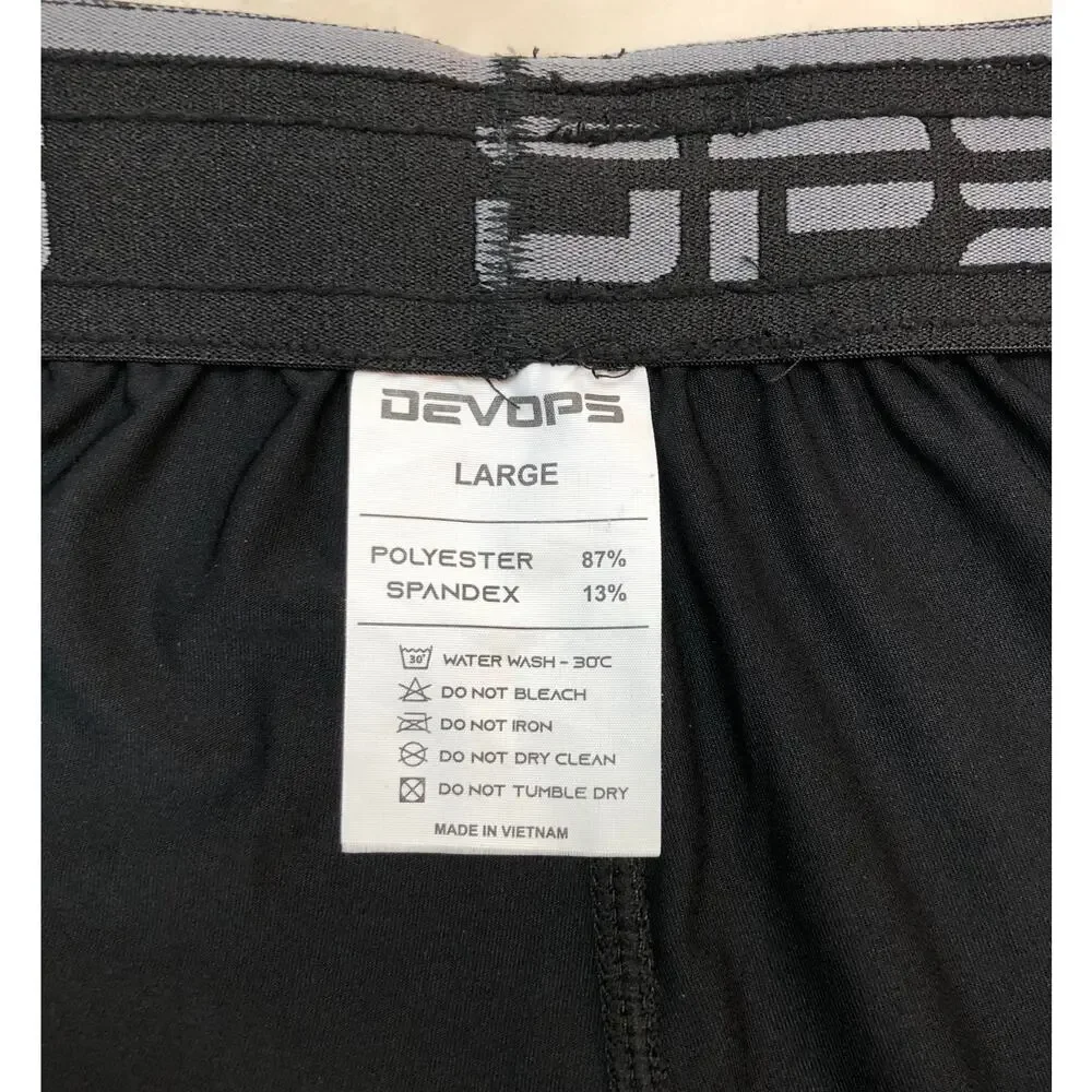 Devops Men's Black Loose-Fit Workout Gym Shorts with Pockets - Large